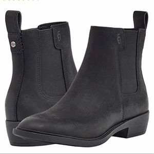 UGG Sz 7•Blk Emmeth Chelsea Ankle Boots•Leather